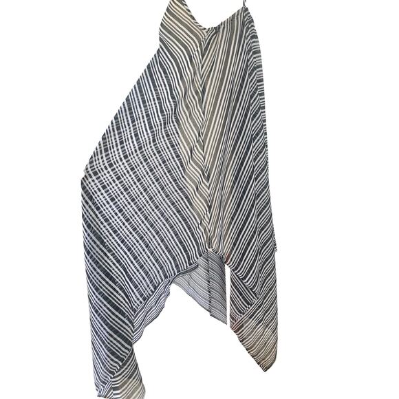 Handkerchief Style Women Dress Striped Sleeveless Swimsuit Bathing Suit Cover Up - Picture 7 of 11